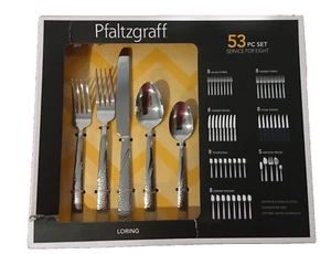 Pfaltzgraff Silberbesteck LORING 53-tlg. Set Edelstahl Alltagsservice mit 8 Hostessen - Bild 1 von 5