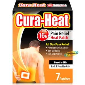 Cura Heat Back & Shoulder Direct to Skin 7 Heat Patches 16H Warm Pain Relief - Picture 1 of 1