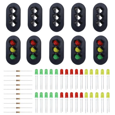 JTD24 10 sets Target Faces With LEDs for Railway signal O Scale 3 Aspects - Image 1 of 4