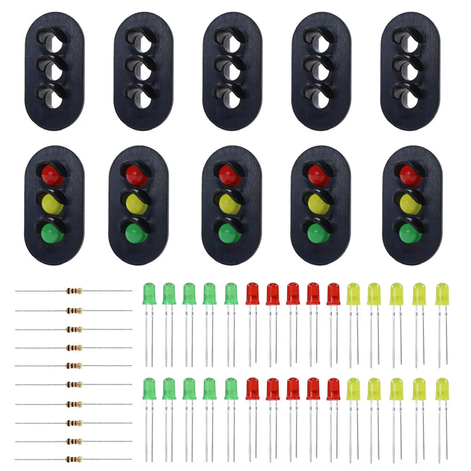 JTD24 10 sets Target Faces With LEDs for Railway signal O Scale 3 Aspects - Image 1 of 4