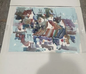 Frank Francese Original Watercolor Painting Signed Unframed-Olathe Feed 1993 - Picture 1 of 9