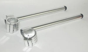 53mm Handle Bar Clip On Silver APRILIA Mille Tuono/ DUCATI 749 996 999 1098 1198 - Picture 1 of 1