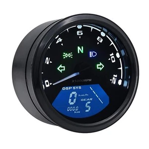 Motorcycle LCD Digital Speedometer 12000RPM Motorbike Odometer Tachometer Gauge - Picture 1 of 10
