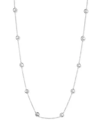 GIVENCHY Silver Tone Cubic Zirconia Station 16" Necklace NWT - Image 1 of 3