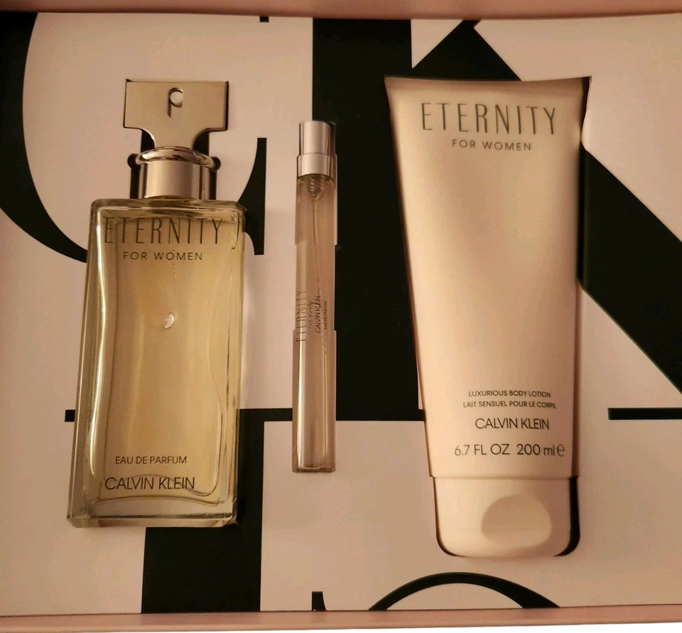 Conjunto de presente feminino CALVIN KLEIN Eternity perfume e loção corporal #1288 NOVO! - Imagem 1 de 4