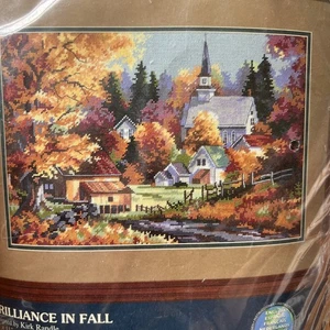 Sunset Needlepoint Kit Brilliance in Fall 2000 16 X 11" Kirk Randle Brand New - Picture 1 of 7