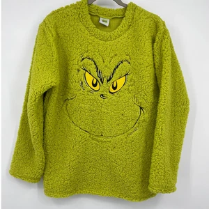 Maglione pullover sherpa verde The Grinch manica lunga XL NUOVO - Foto 1 di 10