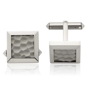 Titanium Hammered Cufflinks - Picture 1 of 8