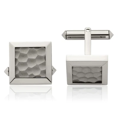 Titanium Hammered Cufflinks - Image 1 of 4