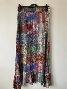 Vintage 80’s Snob Patchwork Print Maxi Skirt Size 10 - Picture 1 of 4