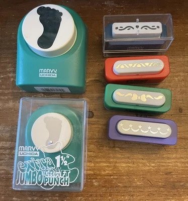Scrapbooking Paper Punch Lot Marvy Uchida McGill Craftivity Lot of 6 - Image 1 of 4