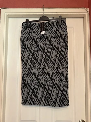 Dorothy Perkins Grey/Black Skirt, Elasticated Waist Size 14 BNWT - Image 1 of 4