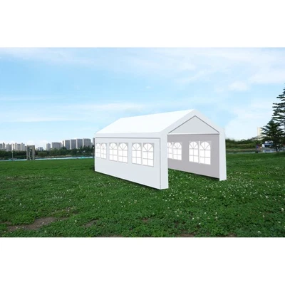 Heavy Duty 10'x20' Carport: Waterproof 160g PE, Triangular Frame, Grounding Rods - Image 1 of 4