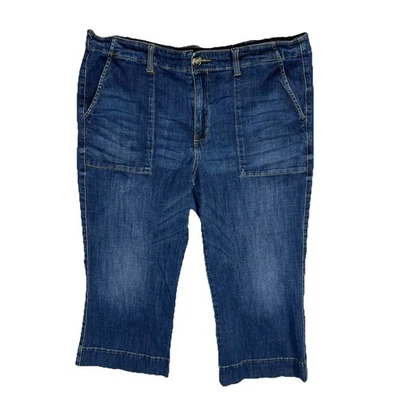 Cabi Style #5881 Lodi Cropped Jeans Womens Size 16 Dark Wash Blue Denim O35 - Image 1 of 4