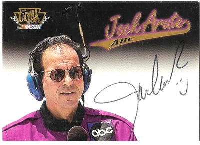 Jack Arute signed 1997 FLEER UPDATE #38 card auto NASCAR SPORTSCASTER - Image 1 of 2