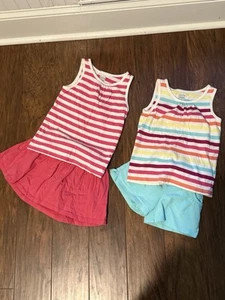 Girls Old Navy Tanks With Skirt And Shorts, 2 Outfits, Sleeveless, Size 4-5T - Picture 1 of 9