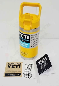 Authentic YETI Rambler Jr. 12 oz Kids Beekeeper Orange Bottle with Straw Cap - Picture 1 of 2