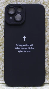 CHRISTIAN Case For iPhone 13 11 12 14 Pro Black Silicone Soft Shockproof Cover - Picture 1 of 7