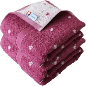 Imabari Towel Bath Towel Made in Japan 100% Cotton soft thin Dot rose set - Picture 1 of 7