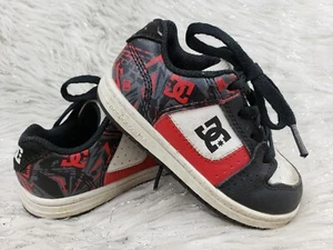 DC SHOES Toddlers Size 8 Nation SE Black Red White Sneakers - Picture 1 of 6