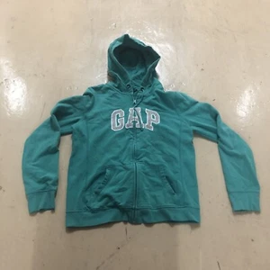 Gap kids unisex big logo Long Sleeve Aqua Blue stretch Hoddie Size M. - Picture 1 of 9