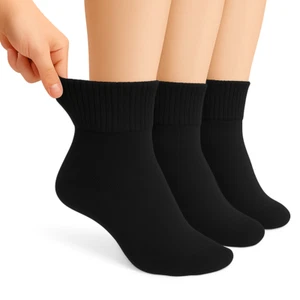 Calcetines tobilleros para diabéticos sin ataduras hechos en Estados Unidos - Paquete de 3 pares, Wicki hidratante - Imagen 1 de 20