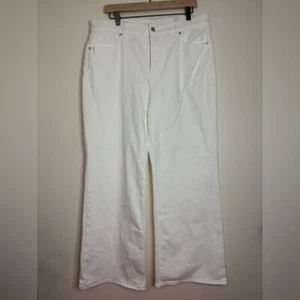 LOFT Wide Leg Jeans weiß hoher Bund Größe 14 Petite Stretch Baumwollmischung - Bild 1 von 8
