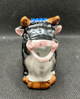Vintage Porcelain Cow Bull Creamer Pitcher Miniature Sitting Japan 3'