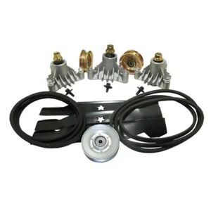 44" DECK LAWN TRACTOR MOWER DECK REBUILD KIT BELTS SPINDLES - Picture 1 of 7