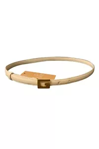 CINTURA BASSA DONNA GUCCI IN PELLE COLOR BIANCO PANNA 85 CM - Imagen 1 de 6