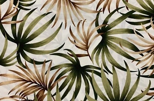 Hawaiian Print Fabric - leaves w/beige background - 43” wide - Picture 1 of 1