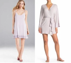 NWT! Josie by Natori Sz S Sweet Street Robe & Chemise 2 pcs Set Satin Details - Picture 1 of 11