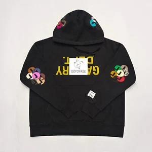 GOTOFREE BLACK GD PATCHWORK HOODIE CASUAL HOODED HOODIE SPORTS SWEATSHIRT JUMPER - Picture 1 of 5