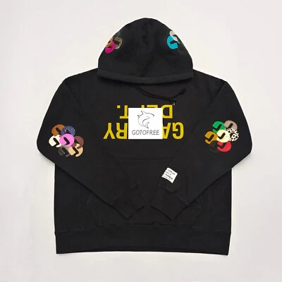 GOTOFREE BLACK GD PATCHWORK HOODIE CASUAL HOODED HOODIE SPORTS SWEATSHIRT JUMPER - Image 1 of 4