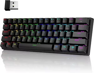 60% Wireless Mechanical Gaming Keyboard RGB Backlit, Triple Mode Bluetooth/USB-C - Picture 1 of 5