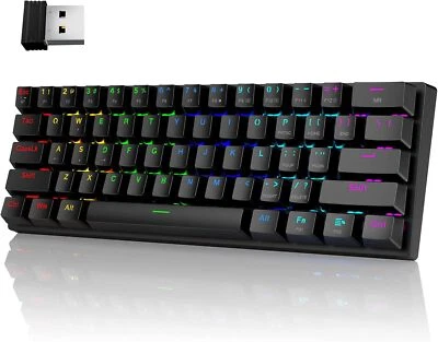 60% Wireless Mechanical Gaming Keyboard RGB Backlit, Triple Mode Bluetooth/USB-C - Image 1 of 4