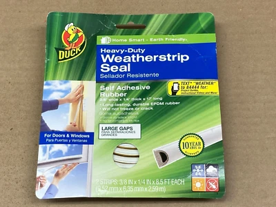Duck Brand Heavy-Duty Weatherstrip Seal For Large Gaps, 3/8 In. X 1/4 In. X 17' - Image 1 of 4