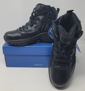 REEBOK RAPID RESPONSE RB® BLACK 6" SIDE-ZIP SOFT TOE DUTY BOOTS RB8678 MENS 8M - Picture 1 of 11
