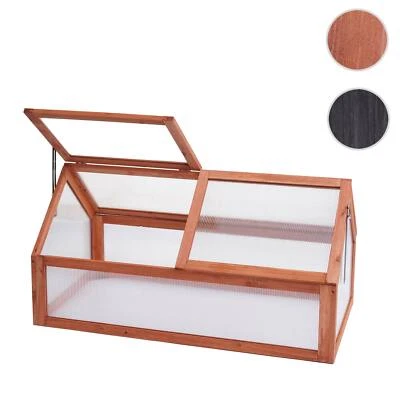 Frühbeet HWC-J45, Gewächshaus, Holz stufenlos verstellbar 108x57x54cm