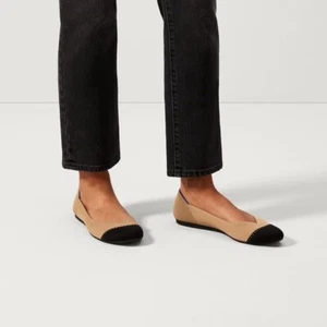 NIB Rothy’s Classic Camel Captoe Ballet Flats Shoes Women’s Size 5 US New in Box - Picture 1 of 9
