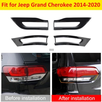 4pc Rear Tail Light Lamp Cover Decor Sticker For 14-20 Jeep Grand Cherokee Sport - Image 1 of 4
