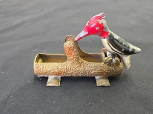 Vintage Cast Iron Woodpecker Toothpick Holder Advertising Piece  - Picture 1 of 4