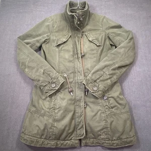 Abercrombie & Fitch Damen Mantel olivgrün Kunstfellfutter Knopf Reißverschluss Gr. S - Bild 1 von 15