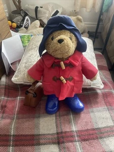 VINTAGE — 2009 — RAINBOW DESIGNS — PADDINGTON BEAR & SUITCASE — BLUE BOOTS — TOY - Picture 1 of 6