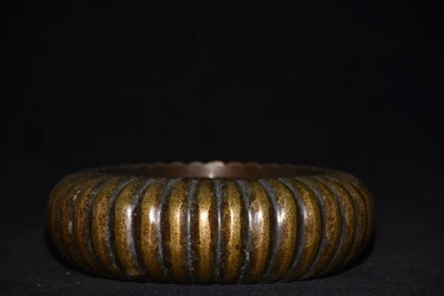 Cepillo de lavado en forma de melón bronce colección antigua china de 5,7" envío gratuito Foto 1 de 4