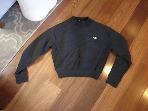 Champion Sudadera Tejido Inverso Mujer XS Negro Pullover Cuello Simulado - Imagen 1 de 5