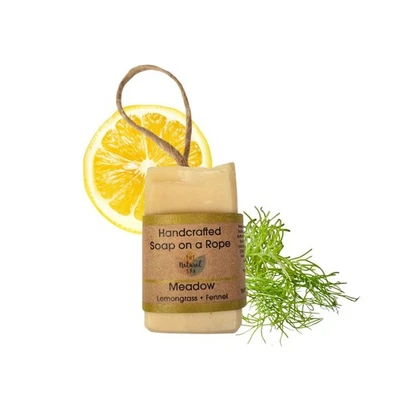 THE NATURAL SPA Soap on a Rope - Meadow - Plastic Free - Vegan - Palm Handmade in Devon...
