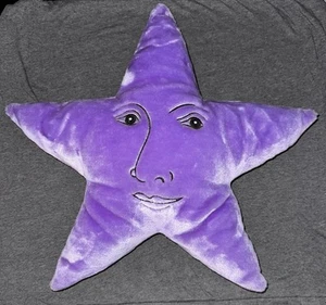 Salamander Graphix Vintage 1990s Celestial Start Purple rare Star Face Plush TQ1 - Picture 1 of 5