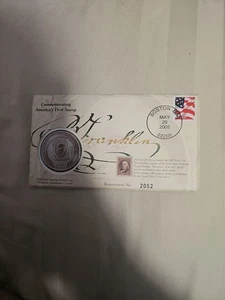 *2004 BEN FRANKLIN POSTAL COIN #2052, COOK ISLANDS $5 SILVER/CLAD COIN   #B237 - Picture 1 of 6