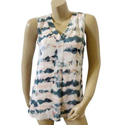 Camiseta sin mangas CABI para mujer talla XS sin mangas tie dye gelato acuarela cuello en V Foto 1 de 4